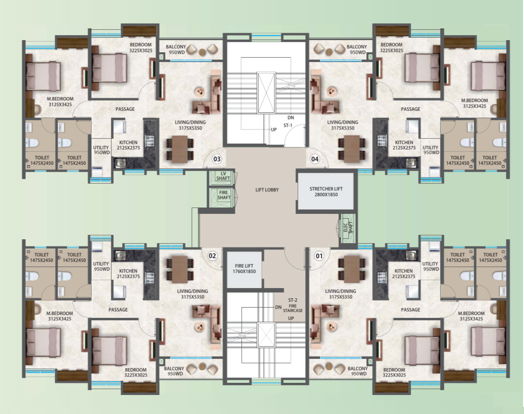 Megapolis Hinjewadi 2BHK Plan