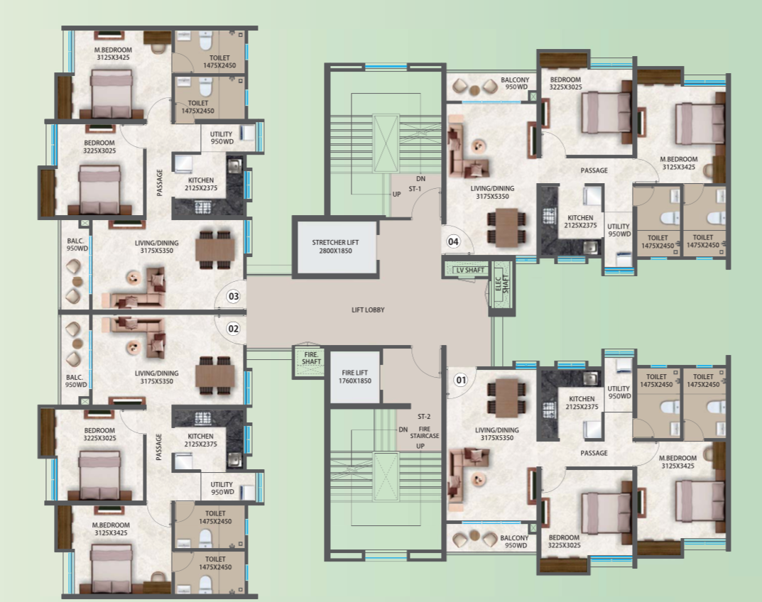 Megapolis Hinjewadi 2BHK Plan